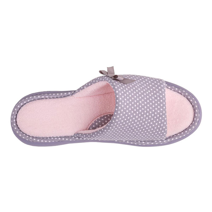 Isotoner Ladies iso-flex Spotted Sliders Grey Spot Extra Image 4